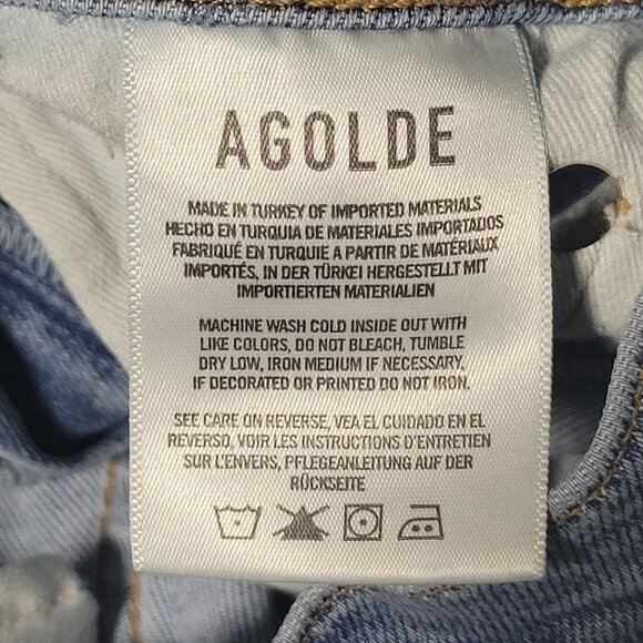 Agolde Toni Jeans Womens Size 27 Straight Leg Mid Rise Light Wash Denim Pants - Picture 5 of 6